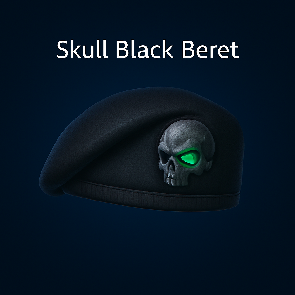 Skull Black Beret